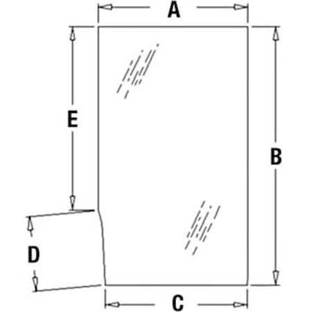 Aftermarket New Cab Glass  Door Upper LH Fits John Deere, T70692 150493 T113463
